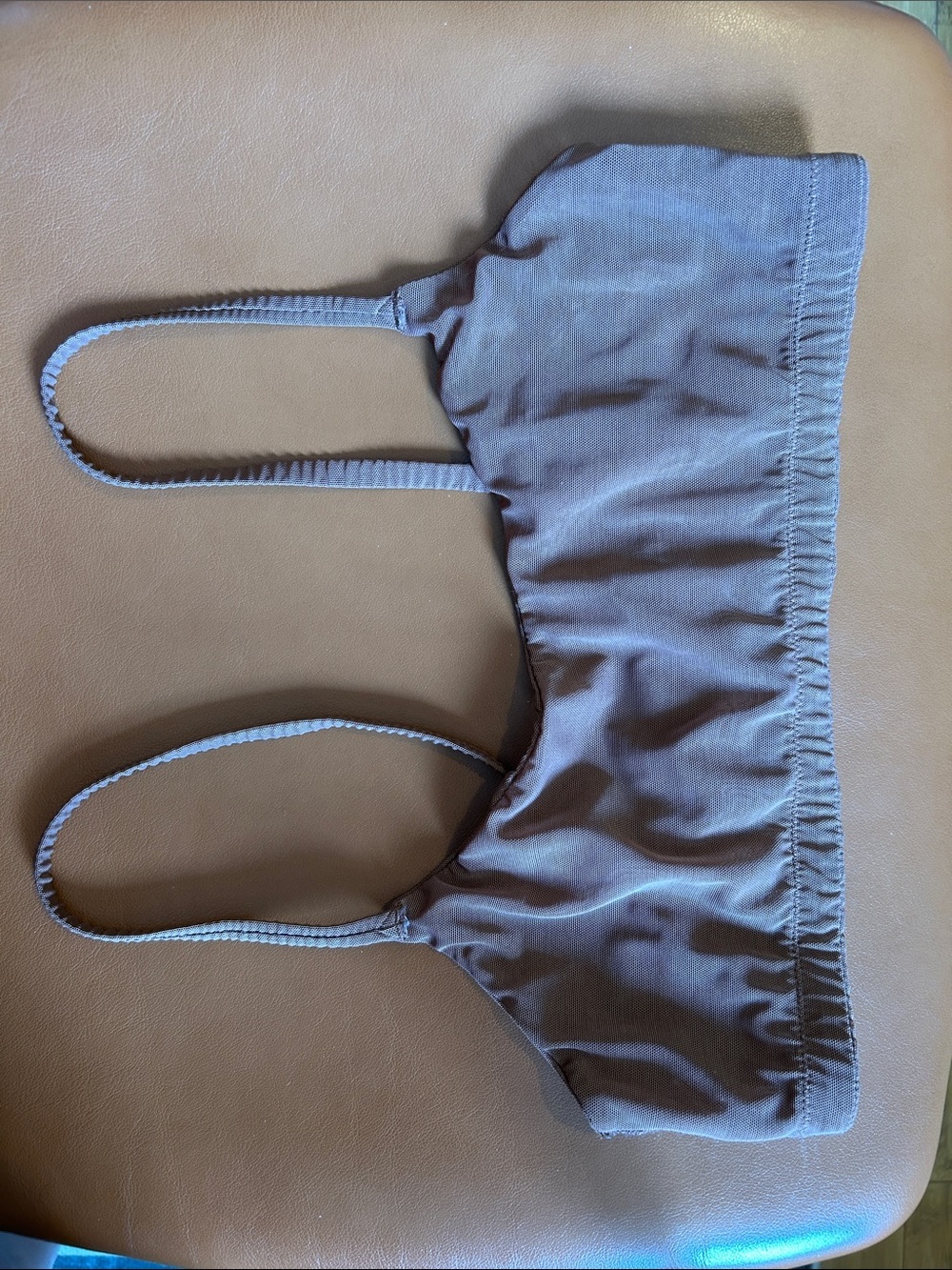 SKIMS Brown Mesh Bralette with Adjustable Straps